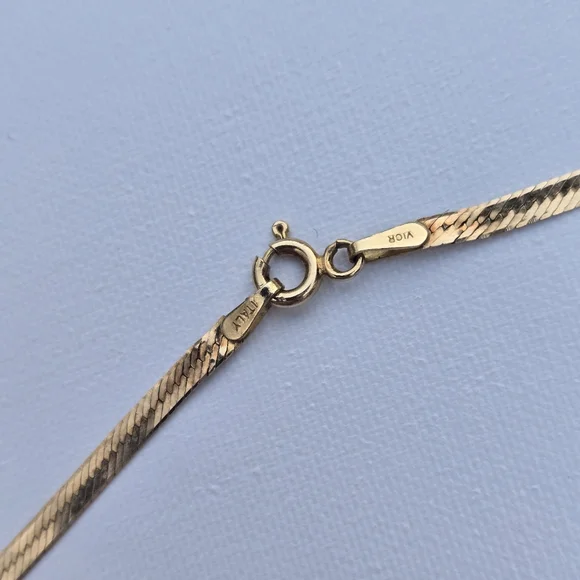 14k Gold Necklace Flat Herringbobe